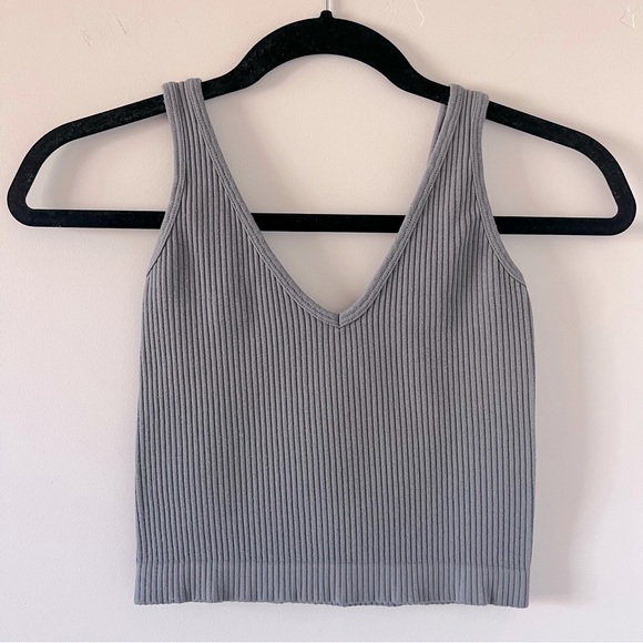 Free People Rib Brami Tank, Grey, Size XS/S - Picture 4 of 6